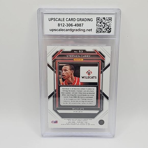 2023 Panini Prizm Draft Picks - Stephen Curry #53 Purple Wave Prizm Graded 9 - Picture 2 of 2